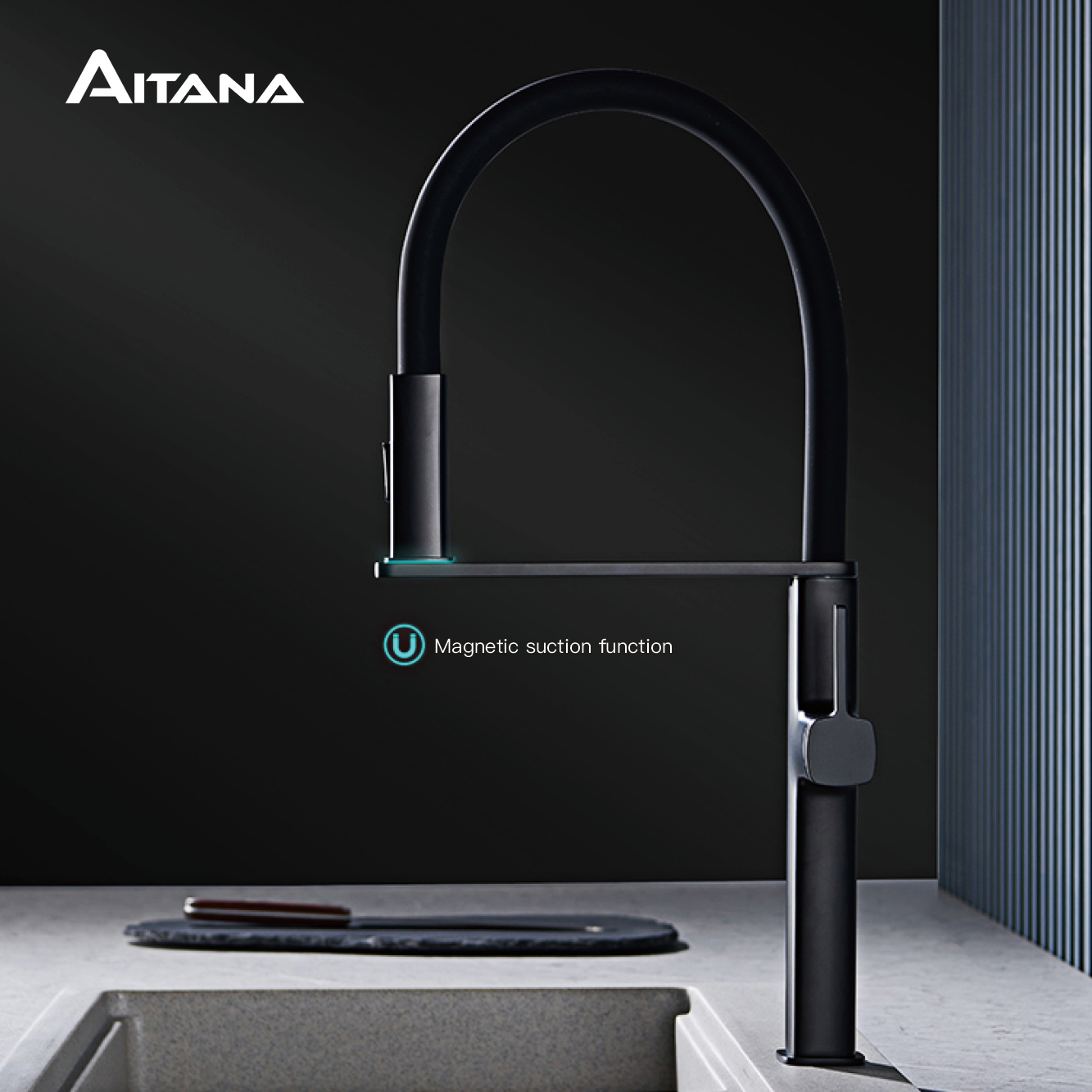 Commercial Kitchen Faucet - Luxury black brass kitchen faucet with