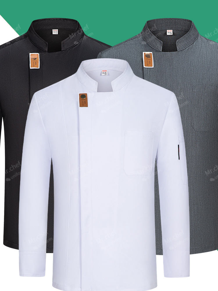 Commercial Kitchen Services - men Chef Uniform long sleeves black