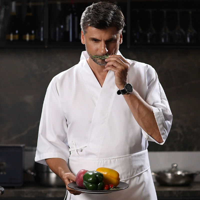 Commercial Kitchen Services - Chef Uniform 3/4 Sleeves Restaurant Hotel