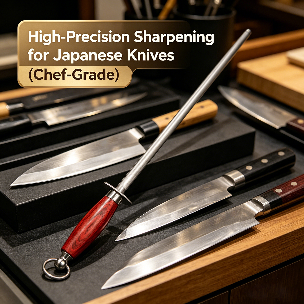 Commercial Kitchen Knife Sharpener - Butcher Sharpening Steel, Professional Knife Sharpener,