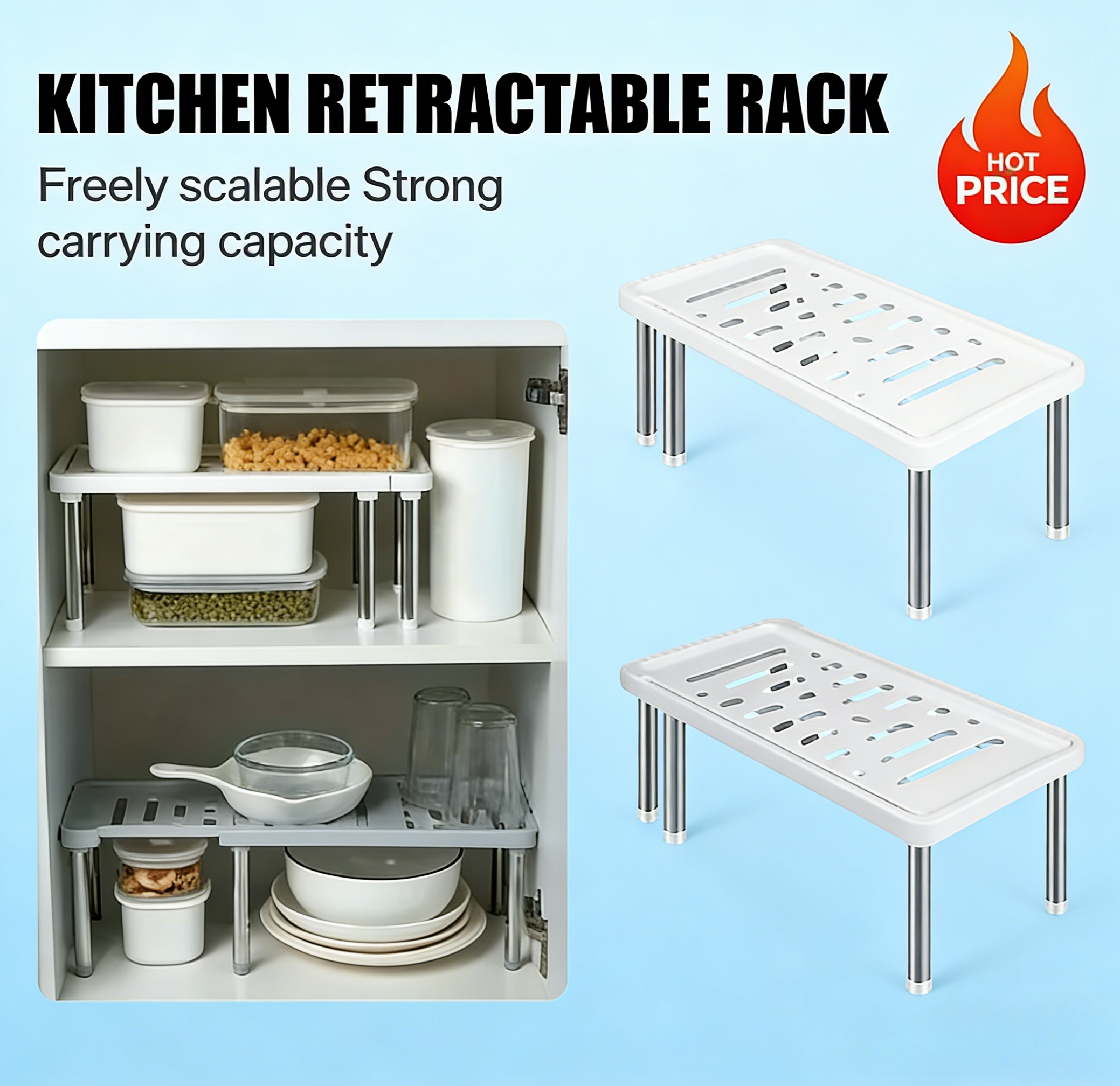 Commercial Kitchen Rack - Scalable One Piece Multifunctional Storage Rack