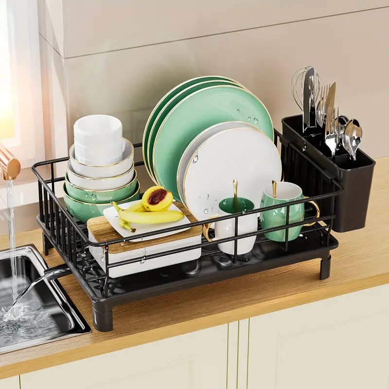 Commercial Kitchen Floor Drain - Rustproof Dish Drying Rack Kitchen Countertop