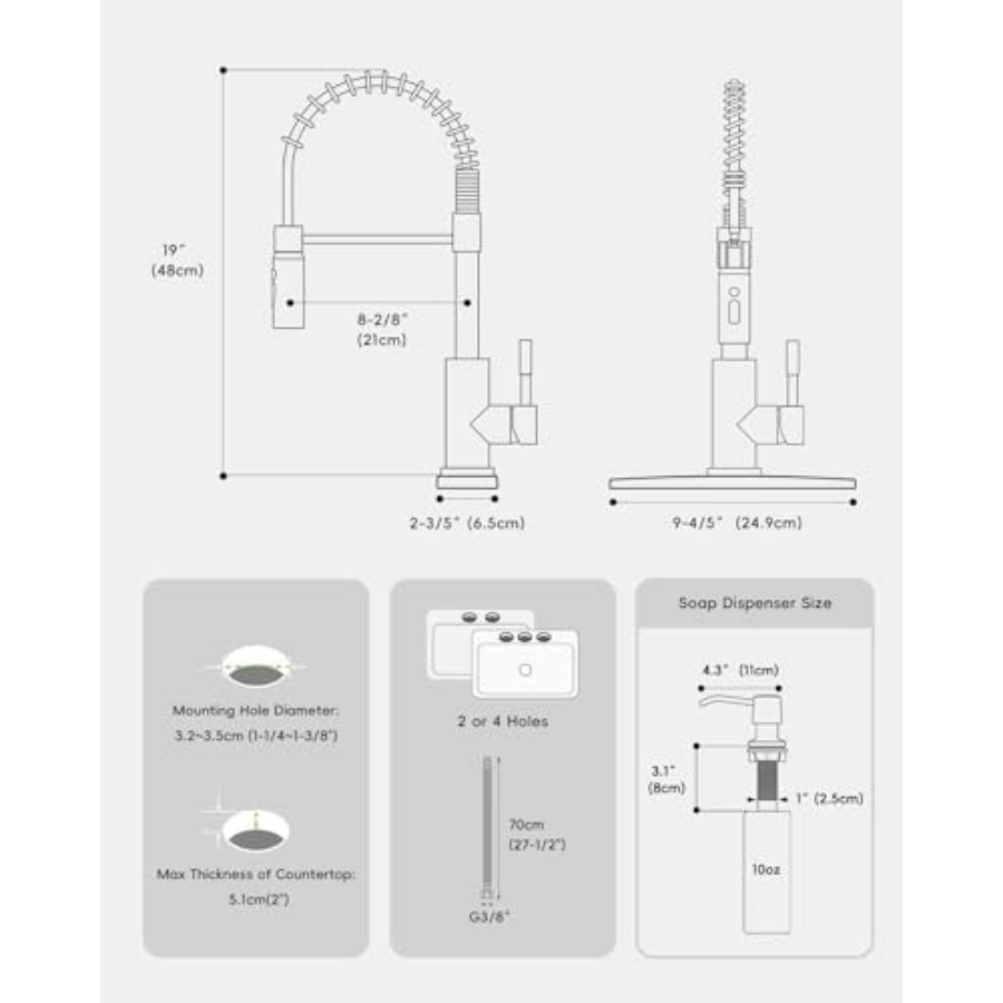 Black Kitchen Faucet with Pull - đánh giá và giá Commercial Kitchen Faucet