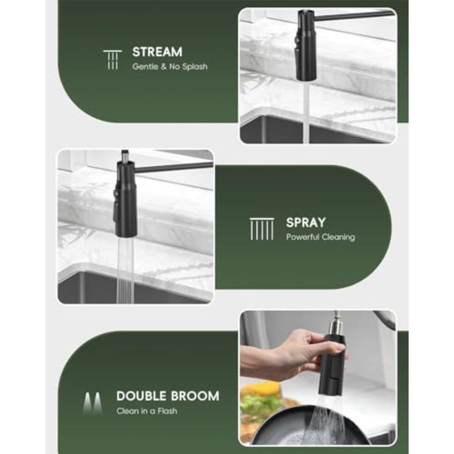 Black Kitchen Faucet with Pull - đánh giá và giá Commercial Kitchen Faucet
