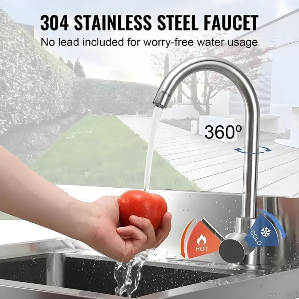 Stainless Steel Utility Sink w - đánh giá và giá Commercial Kitchen Faucet