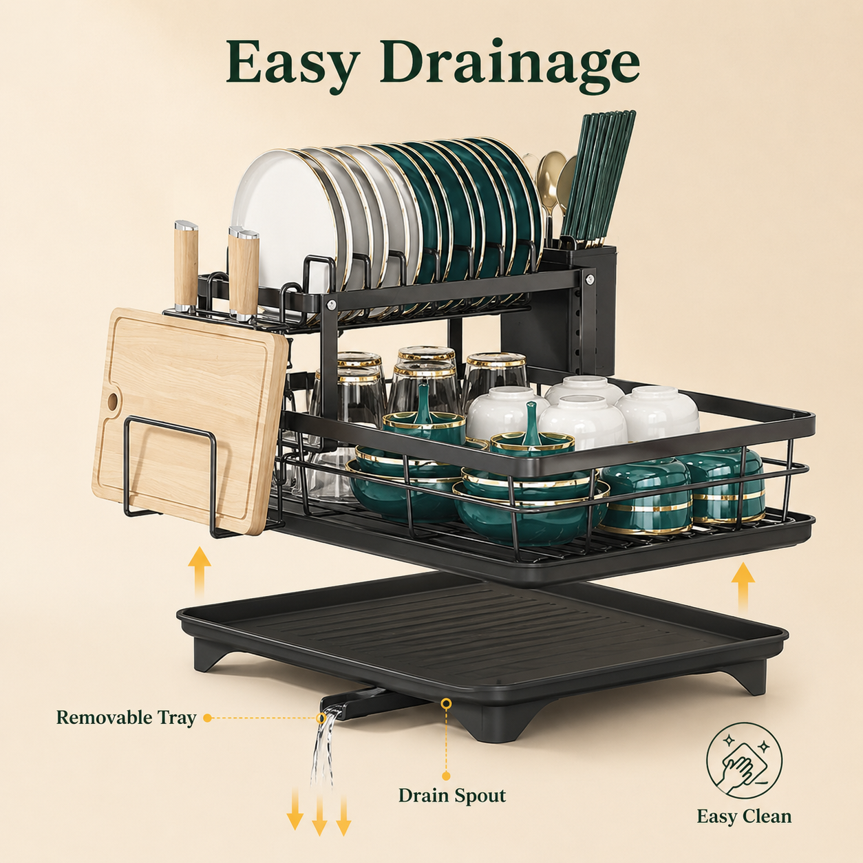2-Tier Dish Drying Rack for Ki - đánh giá và giá Commercial Kitchen Floor Drain