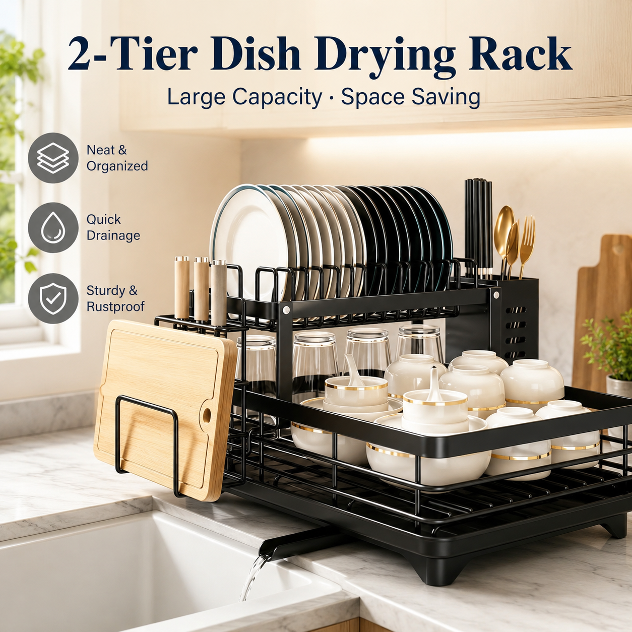 2-Tier Dish Drying Rack for Ki - đánh giá và giá Commercial Kitchen Floor Drain