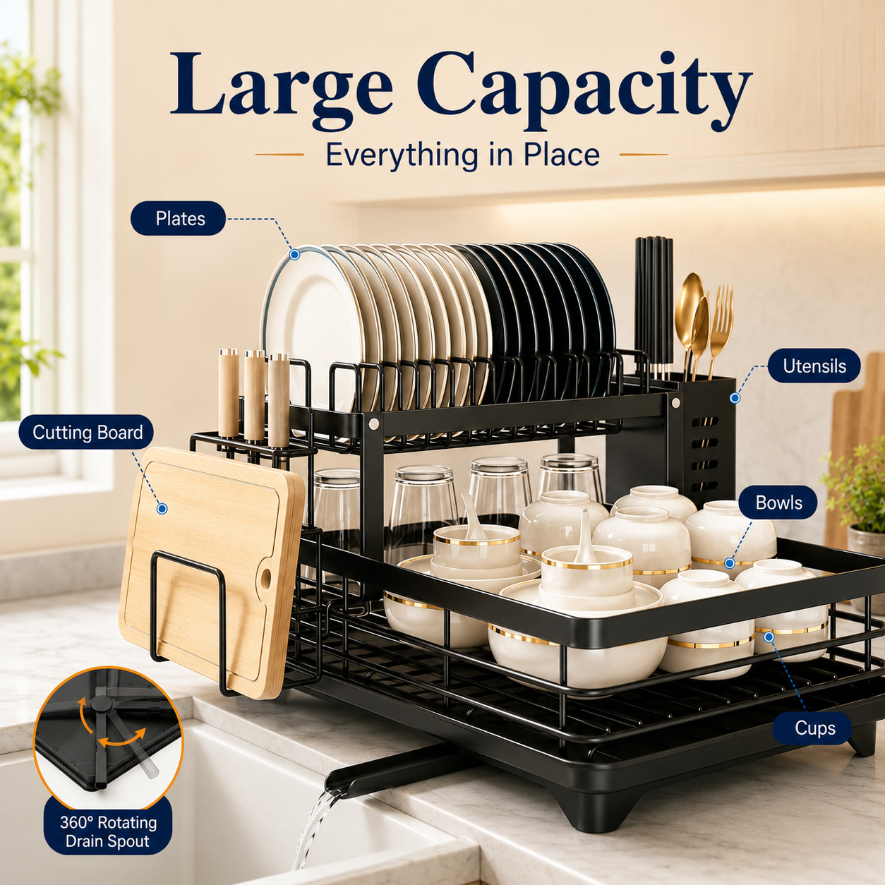 2-Tier Dish Drying Rack for Ki - đánh giá và giá Commercial Kitchen Floor Drain