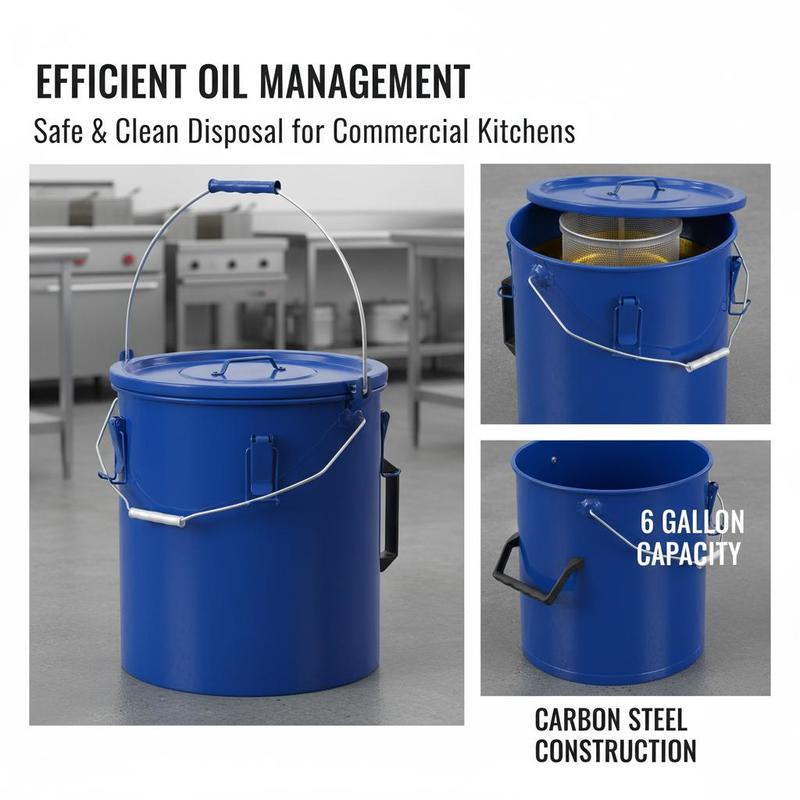 Carbon Steel Oil Storage Pail  - đánh giá và giá Commercial Kitchen Oil Filter