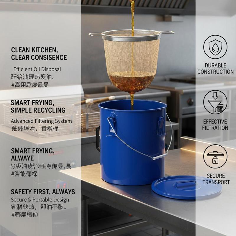 Carbon Steel Oil Storage Pail  - đánh giá và giá Commercial Kitchen Oil Filter