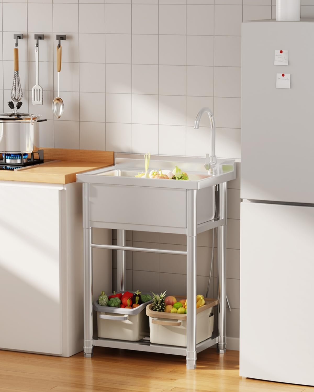 Stainless Steel Utility Sink,  - đánh giá và giá Commercial Kitchen Faucet