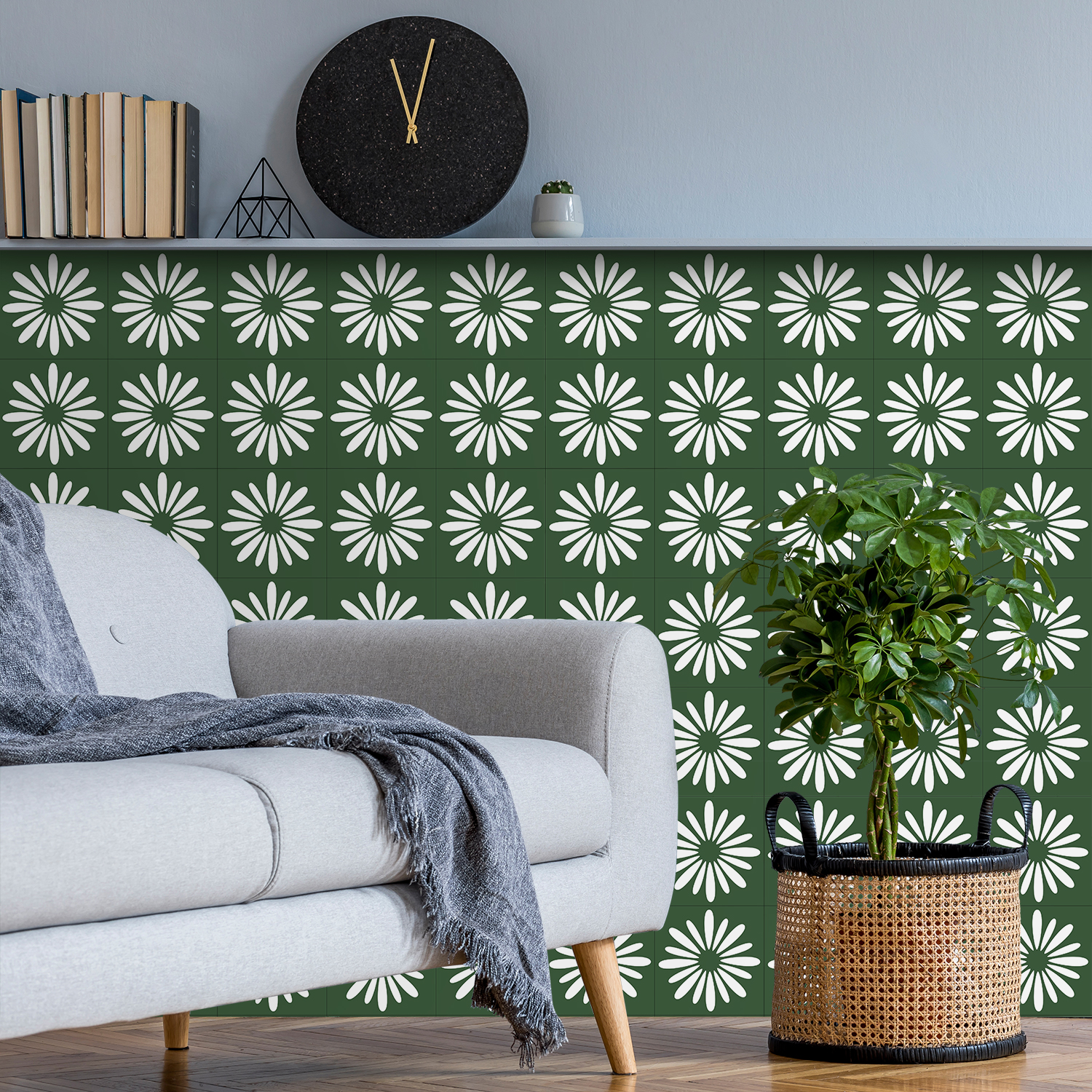 10pcs Green Daisy Matte Surfac - đánh giá và giá Commercial Kitchen Tiles