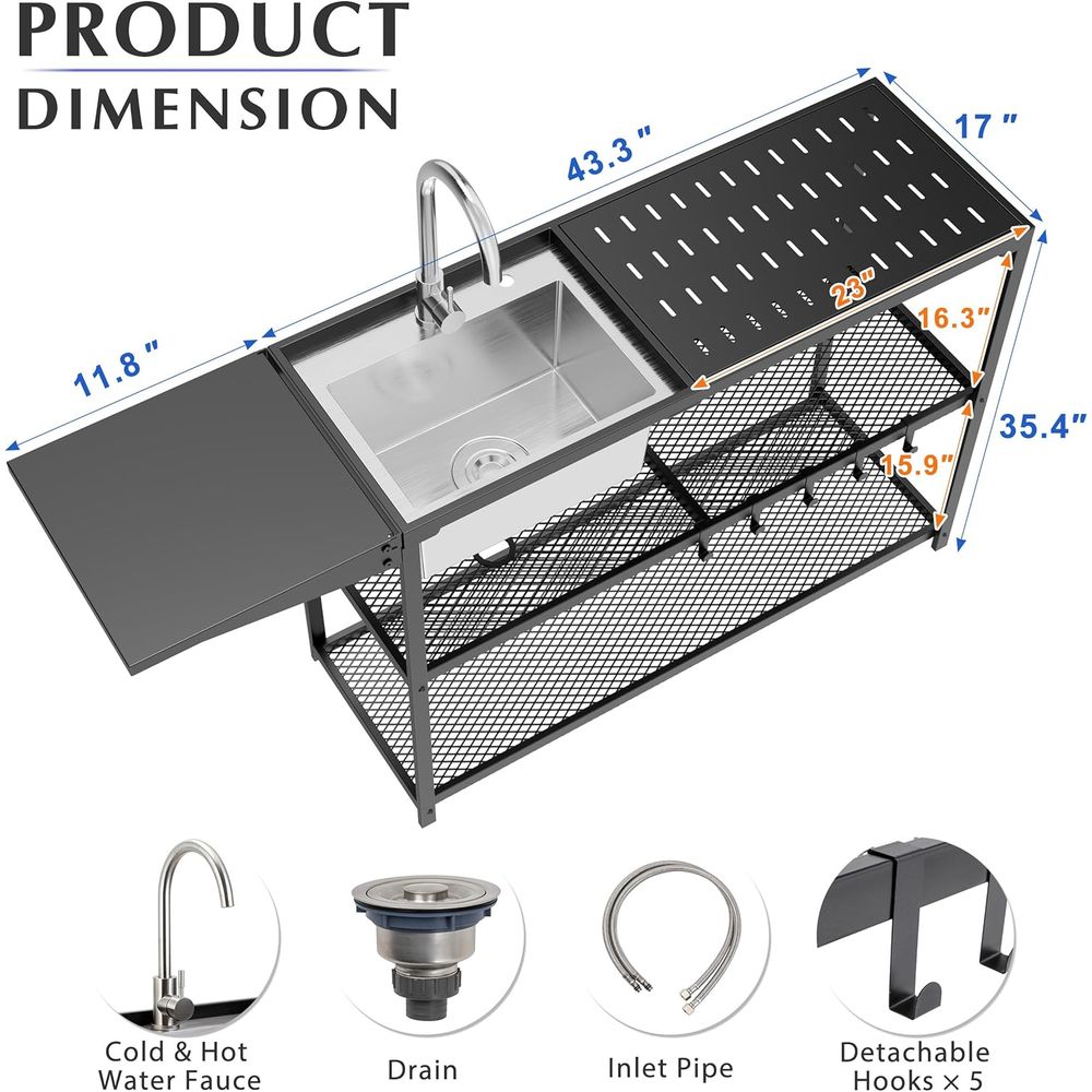 55 Stainless Steel Single Bowl - đánh giá và giá Commercial Kitchen Faucet