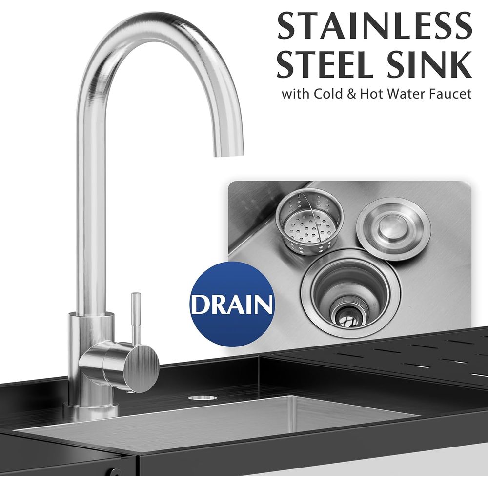 55 Stainless Steel Single Bowl - đánh giá và giá Commercial Kitchen Faucet