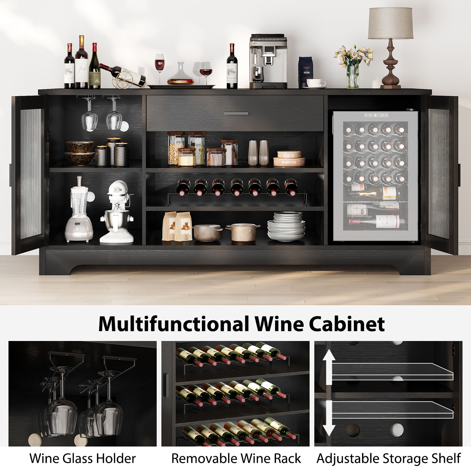 Wooden wine family bar cabinet - đánh giá và giá Commercial Kitchen Rack