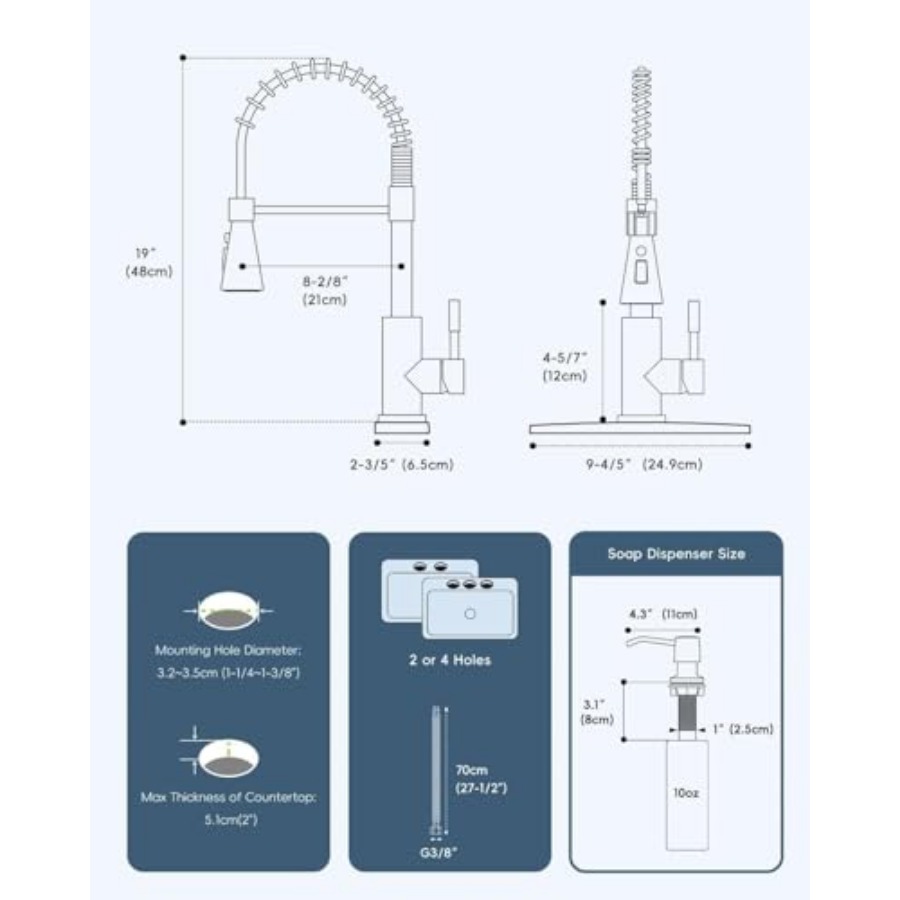 Black Kitchen Faucet with Soap - đánh giá và giá Commercial Kitchen Faucet