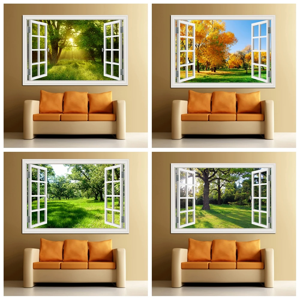 Forest 3D Window Landscape Wal - đánh giá và giá Commercial Kitchen Tiles