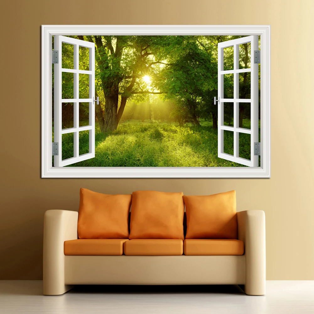 Forest 3D Window Landscape Wal - đánh giá và giá Commercial Kitchen Tiles