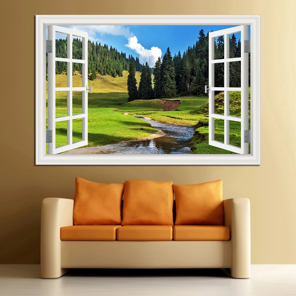Forest 3D Window Landscape Wal - đánh giá và giá Commercial Kitchen Tiles