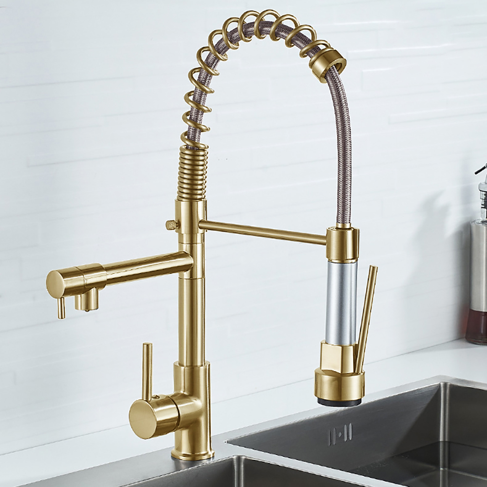 DQOK Black Brushed Spring Pull - đánh giá và giá Commercial Kitchen Faucet
