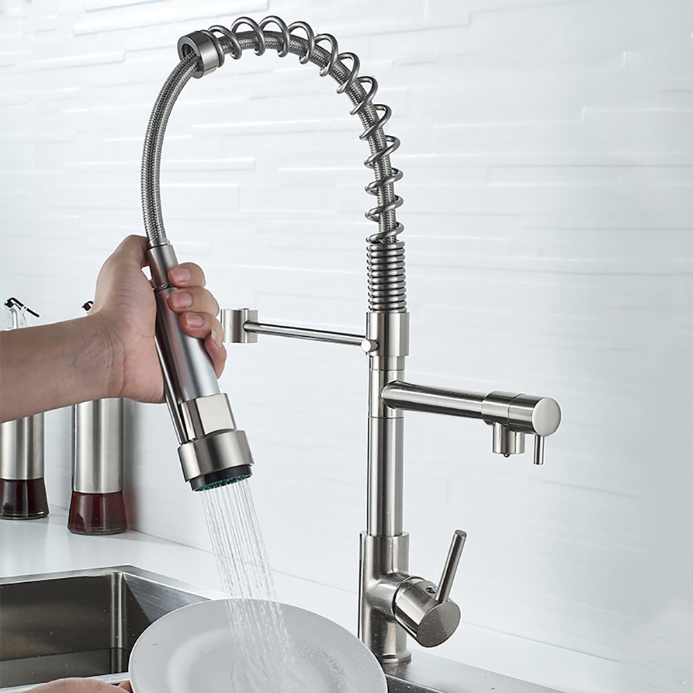 DQOK Black Brushed Spring Pull - đánh giá và giá Commercial Kitchen Faucet