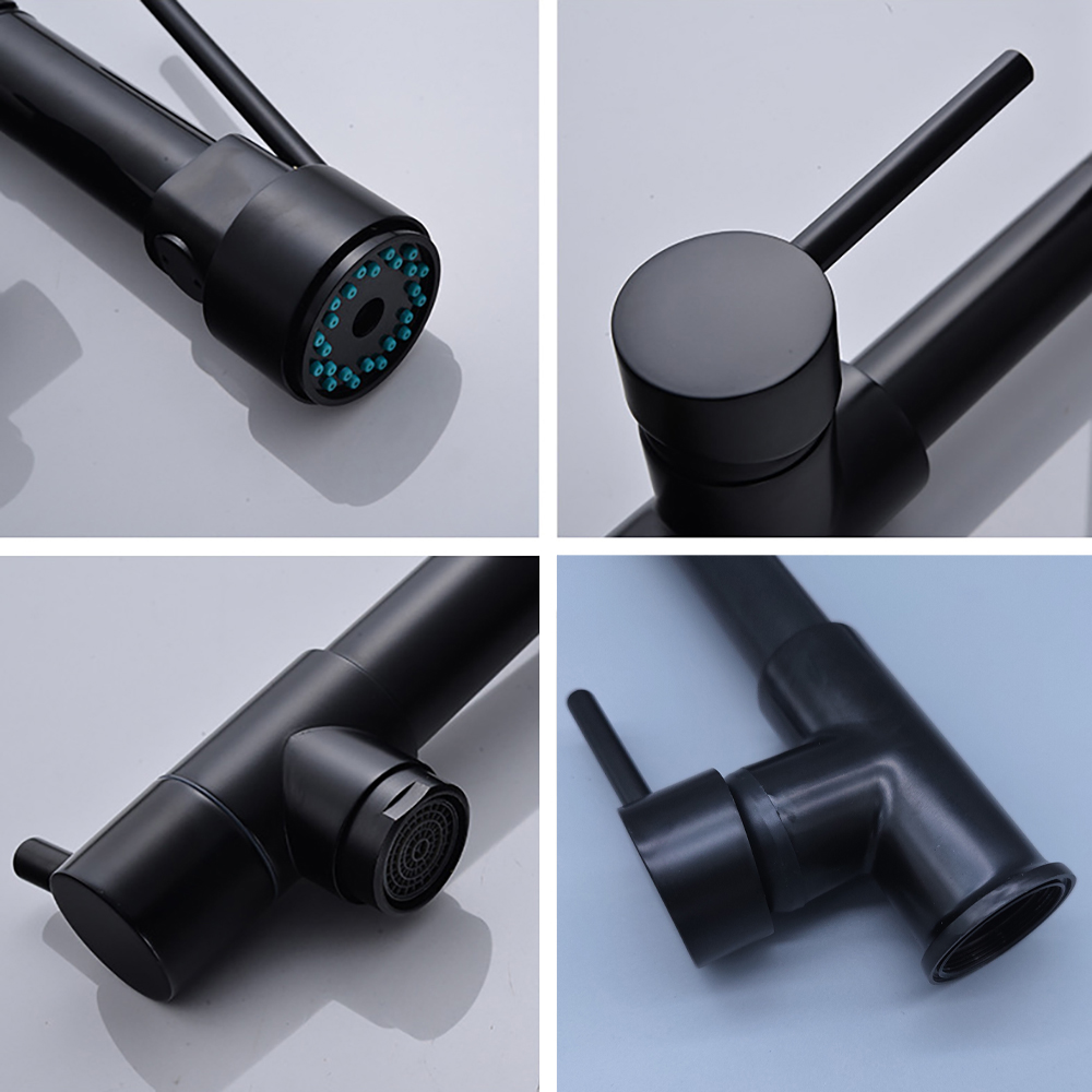 DQOK Black Brushed Spring Pull - đánh giá và giá Commercial Kitchen Faucet