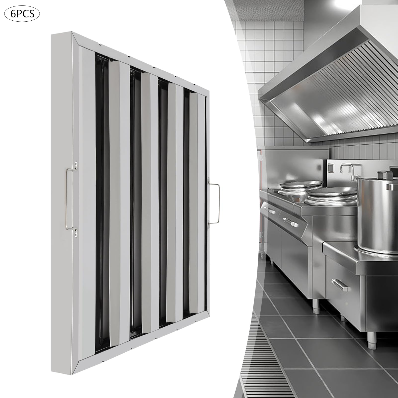 6 Pack Hood Filters, Stainless - đánh giá và giá Commercial Exhaust Hood