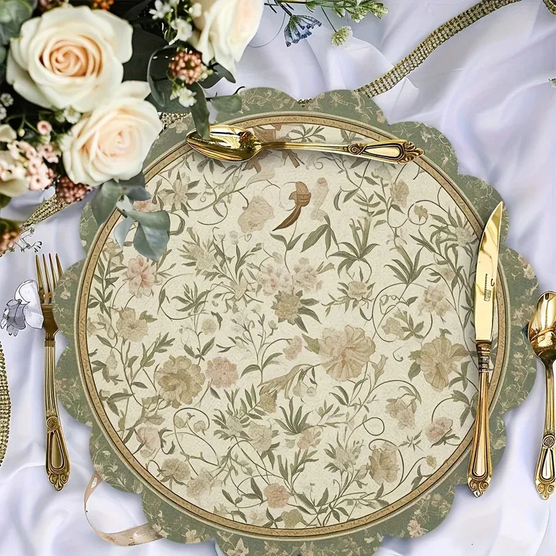 VIKAMA 4pcs Vintage Floral Pla - đánh giá và giá Commercial Kitchen Items